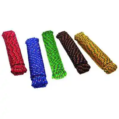3/8 In. X 50 Ft. Assorted Colors Polypropylene Diamond Braid Rope Durable NEW • $17.23