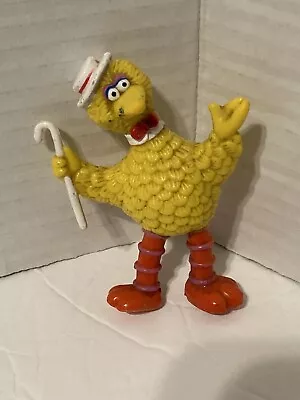 Big Bird Sesame Street Vtg 3.5 “figurine Applause Cane Hat Bow Tie Flaws • $2.99