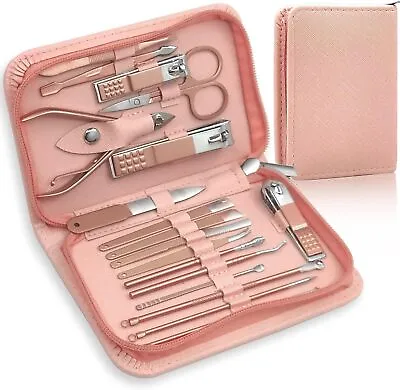 Manicure Set Professional Nail Clippers Kit Pedicure Care Tools With Zipped Bag  • £9.35