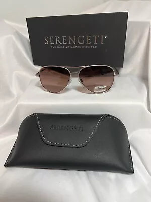 Serengeti CARRARA 8552 Unisex Satin Rose Gold Frame Brown Lens Sunglasses 59MM • $180