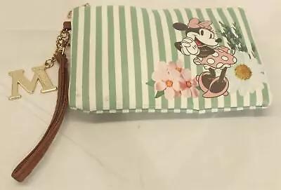 Bioworld X Disney Women's Minnie Mouse Striped Wristlet AH4 Green/White One Size • $14.24