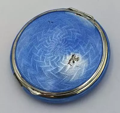 £65 • Buy A/f Art Deco Continental Guilloche Enamel Silver Powder Compact 1935