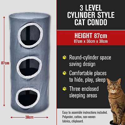 3 Multi Level Cat Tree Tower Condo House Furniture Hideaway Kitten Cat Bed Condo • $41.40