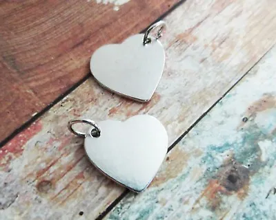 Heart Charms Stamping Blanks Silver Thick Metal Working Hand Stamped Jewelry 5pc • $7.26