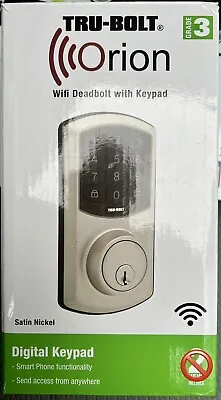 Wi-Fi Tru-Bolt Orion Satin Nickel Electronic Deadbolt Open W/ Pad Or ￼Cell Phone • $46