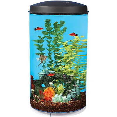 Koller Products 6 Gallon Tropical 360 View Nano Fish Tank W/ Power Filter & LED • $125