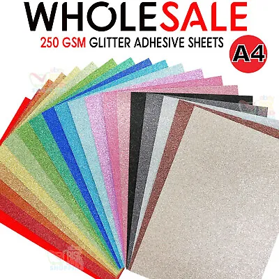 A4 Glitter Card Coloured Premium Quality Low Non Shed 250gsm Crafts Mixed • £19.99