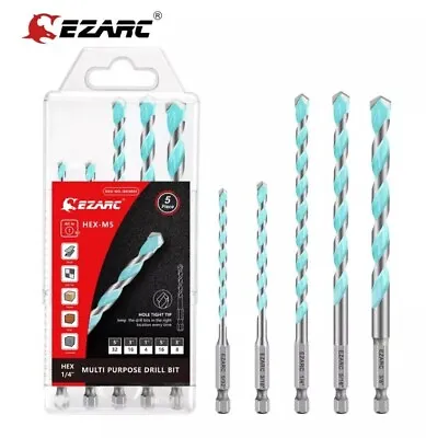 EZARC Multi-Purpose Drills Set With Hex Shank 456810mm DeWalt Makita Bosch  • £18.99