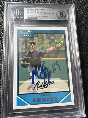 Madison Bumgarner 2007 Bowman Draft #bdpp61 Rookie Rc Signed Auto Psa/dna Giants • $59.99