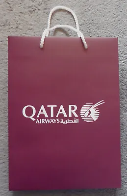 ~QATAR AIRWAYS~ GIFT BAG {Medium - Large / Maroon / Paper / Card / Airline} NR • £0.99