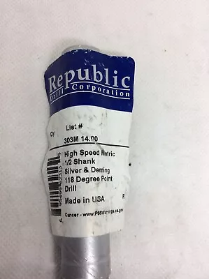  Republic 303m 14.00 1/12  118 Point Hs Metric Silver Deming & Drill Bit *br2 • $17.99