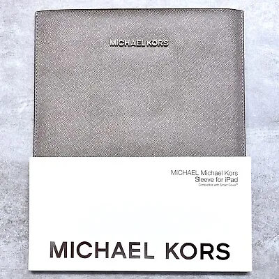 MICHAEL KORS Gray Saffiano Leather IPad Padded Sleeve /Pouch /Case /Cover • $58