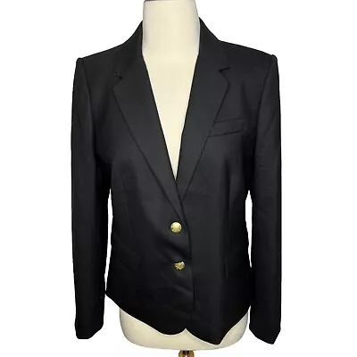 J.Crew $198 Petite Original Schoolboy Blazer Black Size P8 AZ566 • $120