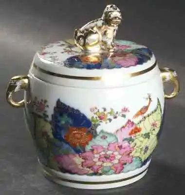 Mottahedeh Tobacco Leaf Fu Dog Jar & Lid 6435278 • $599.95