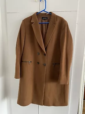 Gorgeous Jaeger Dark Camel 100% Wool Double Breasted Pea Coat New No Tags 16 • £28.50