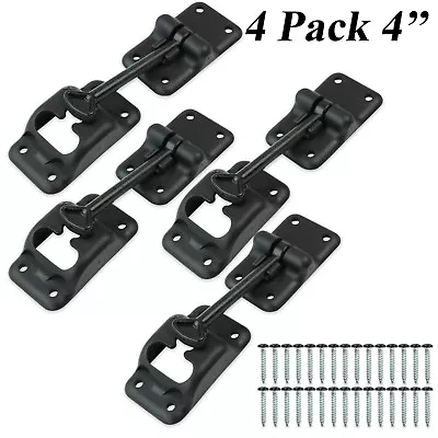 4pk  4'' BLK Plastic RV Camper Horse Work Enclosed Trailer Door Holder Latch Kit • $18.99