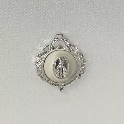 Antique Religious Pendant Sterling Silver Marcasite Miraculous Medal • $57.99