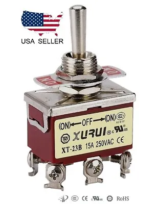 Heavy Duty Dpdt (on)-off-(on) Momentary Toggle Switch - Screw Terminals (23bf) • $5.52