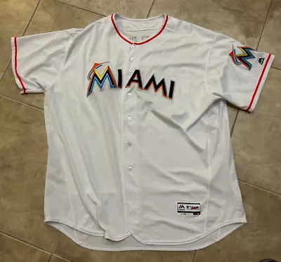 Jose Fernandez 16 Majestic Miami Marlins Flex Base White Button Front Jersey 60 • $44.95