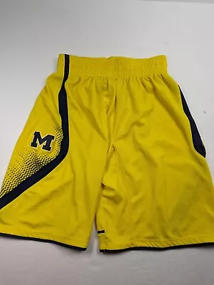 Michigan Wolverines Basketball Shorts Men Medium Adidas Yellow Elastic Waist  • $19.99