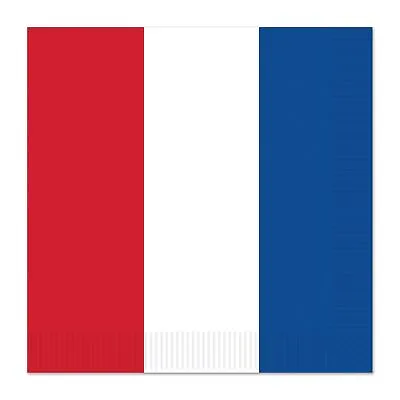£4.99 • Buy 16 Red White Blue French Flag Celebration Party Napkins Serviette Decorations