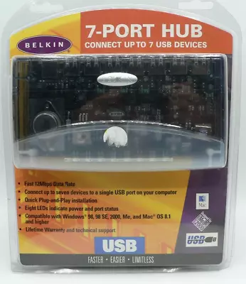 BELKIN 7-PORT HUB Connect Up To 7 USB Devices For Home Or Office Use. SEALED • $14.99