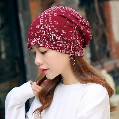 Men Women Paisley Beanie Hat Elastic Soft Multi-Use Neck Scarf Bandana Skull Cap • $6.99