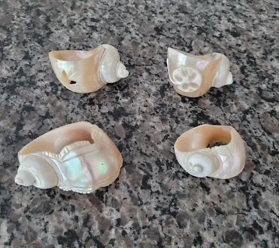 Vintage Sea Shell Napkin Ring Holders Mother Of Pearl Sea Beach Decor • $16