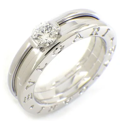 BVLGARI Ring B-zero1 Solitaire Wedding Band 1 Point Diamond White Gold #51 US5.5 • $3203.56