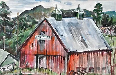 Frances Kirkegaard Colorado Artist (IV)  Barn In Mountain Landscape • $49.99