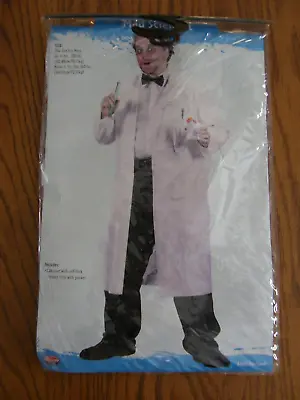 Mad Scientist White Lab Coat Costume-One Size Fits Most-Up To 6 Foot 200 #s-New • $14.99