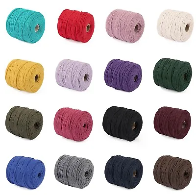 29 Colours BRAIDED 3mm Macrame Cotton Cord String Rope Craft Jewellery Rustic • £1.59
