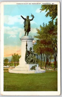 Postcard Francis Scott Key Monument Fredrick Maryland • $10.98