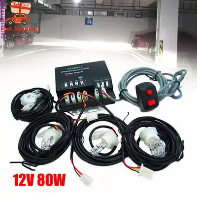 Strobe Lighting System Kit 4 HID Bulbs Hide Away Hazard Emergency Warning Light • $59