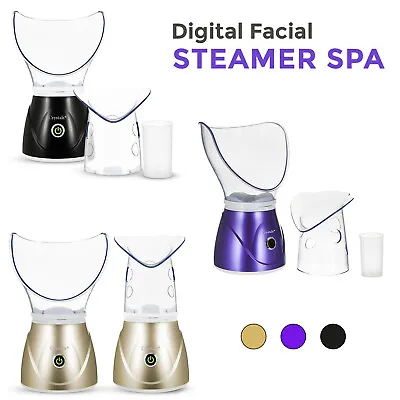 Digital Face Facial Steamer Spa Pores Steam Sprayer Skin Beauty Clean Mist Sauna • £5.85