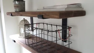 Wooden Shelves - Rustic Industrial Scaffold Board With Wall Brackets - Handmade • £79.99