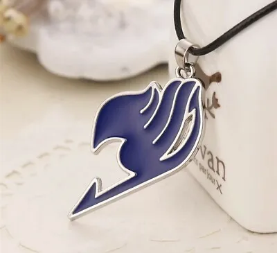 Fairy Tail Symbol Anime Manga Cosplay Chain Necklace Blue  • £8.63
