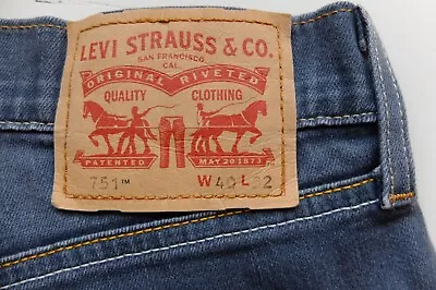 Vintage Levi’s 751 Grey/blue Jeans | W40 L32 | Straight Levis Red Tab VGC • £26