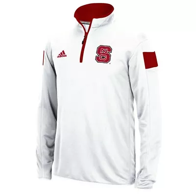 $27.99 • Buy NC State Wolfpack NCAA Adidas Men's White Football Sideline Coaches 1/4 Zip Knit