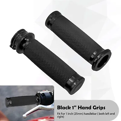 Black 1  Motorcycle Handle Bar Hand Grips Fit For Harley Touring Sportster Dyna • $12.99