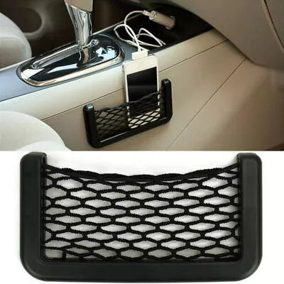 1Pc Car Interior Accessories Body Edge Black Elastic Net Storage Phone Holder • $7.17