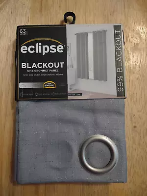 NEW Eclipse Blackout Dayton Gray Grommet Panel Curtain 42  W X 63  L -ONE PANEL • $12.99