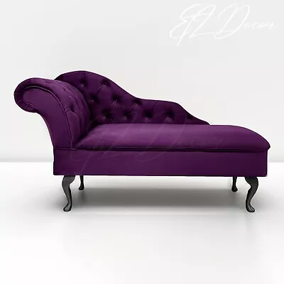 Chaise Lounge Chesterfield Sofa Purple Accent Chair Lucian Tufted Longue • £275.82