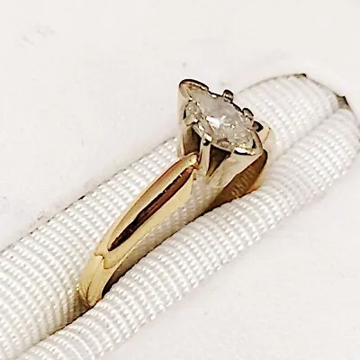 1Ct Marquise Lab Created Diamond  Beautiful Soliter Ring 14K Yellow Gold Plated • $71.39