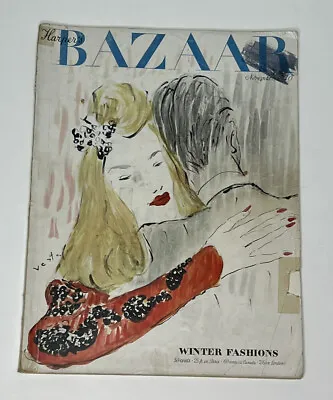 Harper’s BAZAAR November 1940 Vintage Magazine WINTER FASHIONS PREOWNED • $48