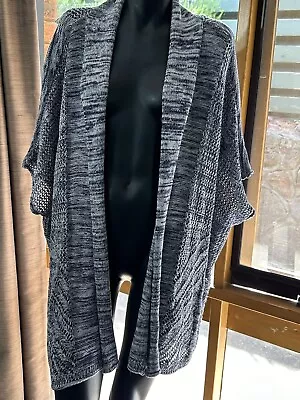 Alessi Womens Cardigan One Size Stripe Sleeveless Cotton Open • $10