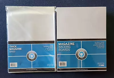 100 New CSP Thick Magazine Bags And Boards - Acid Free Archival Magazine Storage • $31.99