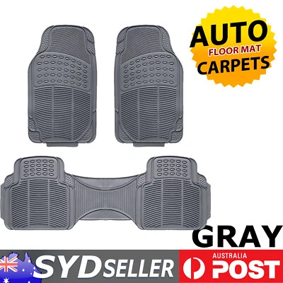 $91.18 • Buy Gray Cars SUV Rubber Floor Mats Weatherproof Non-skid Against Spills Stain Dirty