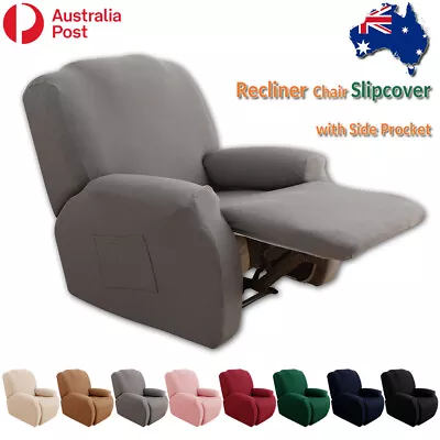 $34.99 • Buy Soft Elastic Recliner Slipcover Couch Covers Stretch Furniture Protector 4Pieces