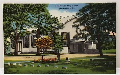 Quakertown PA Quaker Meeting House Linen Postcard F7 • $5.99